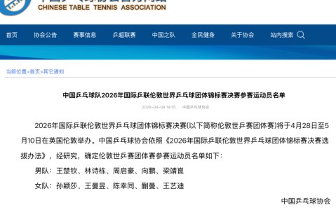 开云-樊振东自动放弃世乒赛名额！梁靖崑入选凑10人名单 温瑞博略遗憾